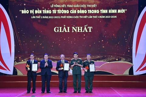 le tong ket va trao giai cuoc thi viet bao ve nen tang tu tuong cua dang trong tinh hinh moi