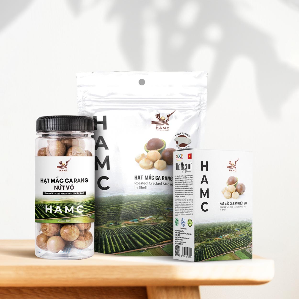 Sản phẩm hạt mắc ca rang nứt vỏ từ Công ty TNHH Hoàng Anh Maca (HAMC)