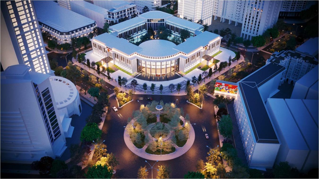 Phối cảnh trụ sở làm việc mới Quận uỷ - HĐND - UBND quận Cầu Giấy