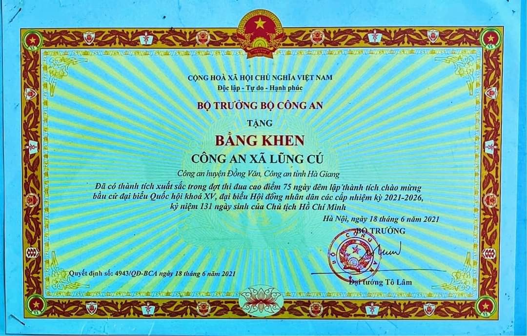 Công an xã Lũng Cú làm tốt công tác bảo vệ an ninh trật tự góp phần xây dựng nông thôn mới tại địa phương