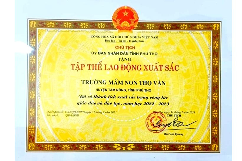 Phú Thọ: Trường mầm non Thọ Văn địa chỉ đỏ của ngành Giáo dục và Đào tạo huyện Tam Nông Phú Thọ: Trường mầm non Thọ Văn địa chỉ đỏ của ngành Giáo dục và Đào tạo huyện Tam Nông