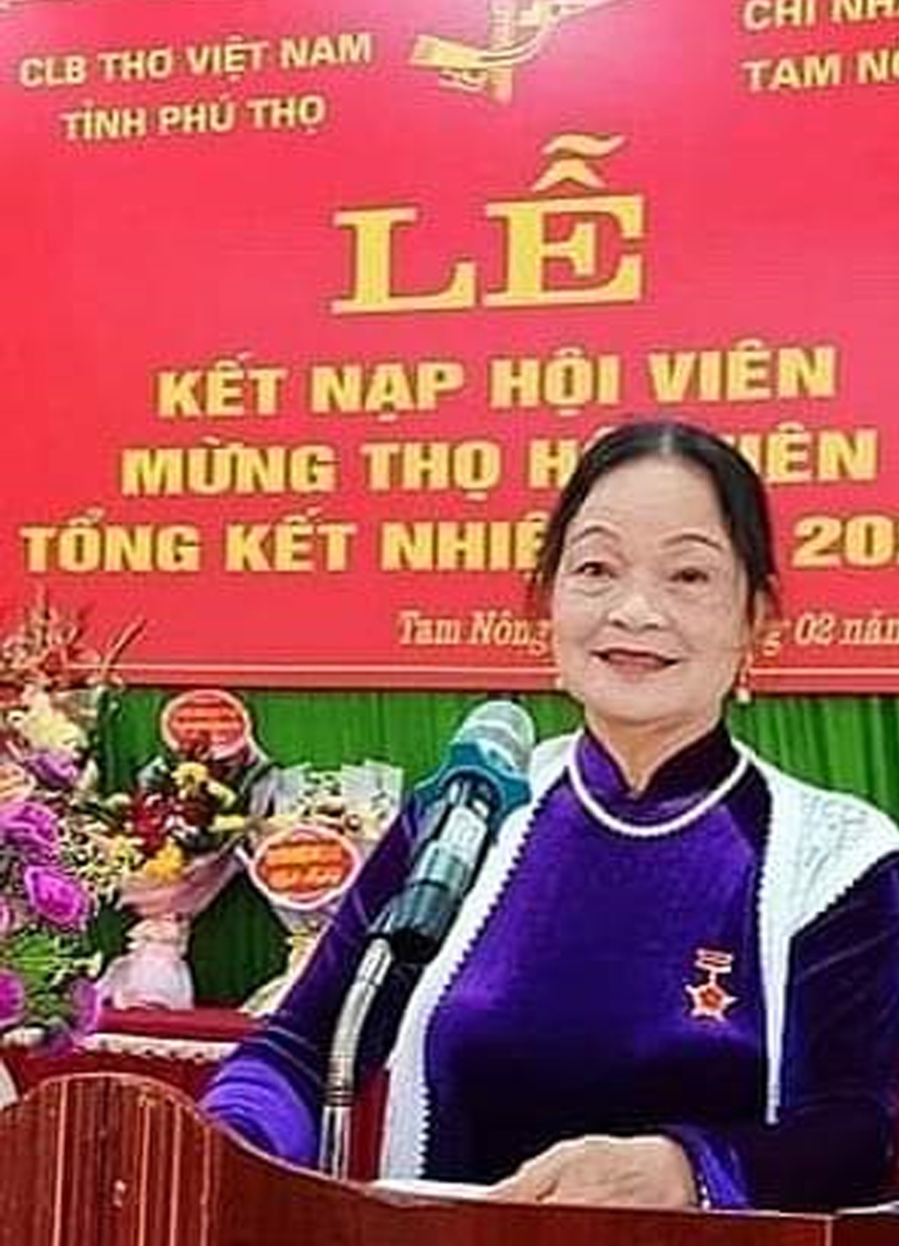 Bà Hán Thị Ngôn, Chủ nhiệm CLB Thơ Việt Nam Chi nhánh Huyện Tam Nông, Phú Thọ