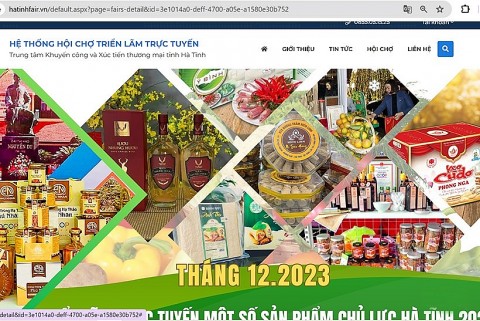 trien lam truc tuyen mot so san pham chu luc ha tinh