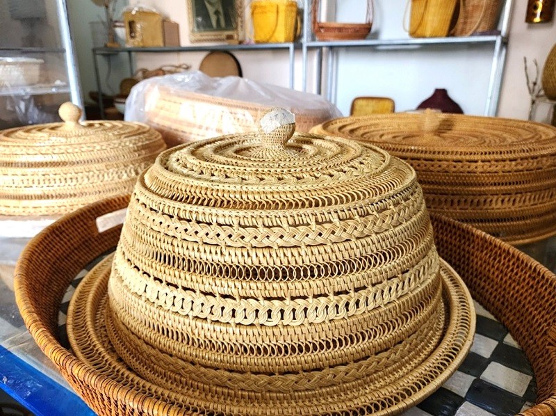 Các sản phẩm làng mây tre đan Phú Vinh ngày càng phong phú nhiều mẫu mã.