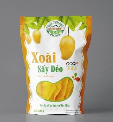 Sản phẩm xoài Sơn La sấy dẻo được bày bán trên kệ hàng hệ thống các siêu thị, nhà hàng trong tỉnh và nhiều tỉnh, thành trong cả nước.