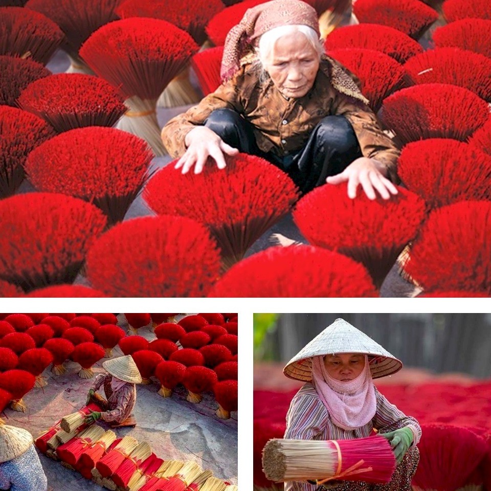 Làng hương trăm năm tuổi Quảng Phú Cầu rực rỡ sắc xuân