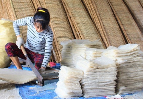 Làng nghề bánh tráng Hòa Nhơn tất bật làm hàng Tết
