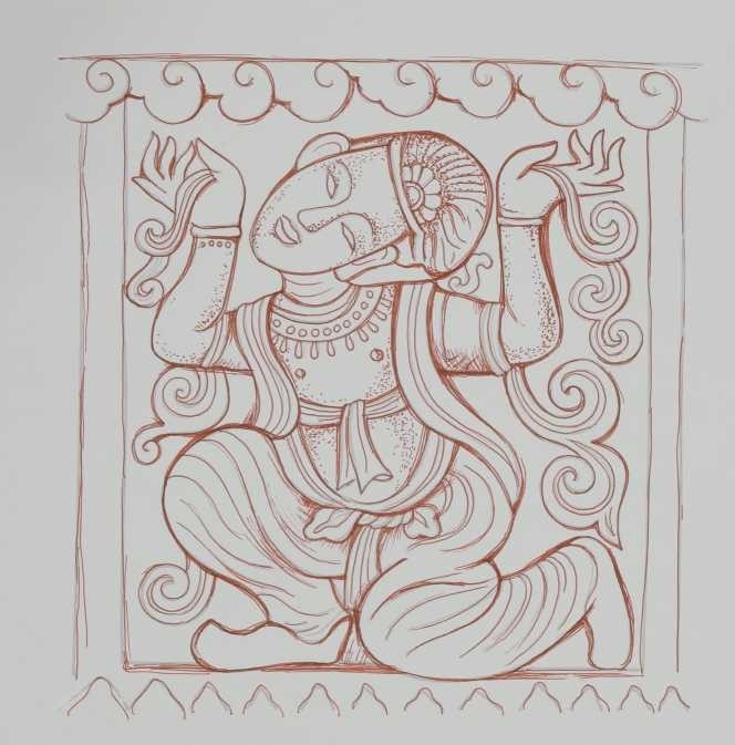 Bản vẽ Tiên nữ trên bệ Phật chùa Hoa Long, Thanh Hóa. Bản vẽ Tiên nữ trên bệ Phật chùa Hoa Long, Thanh Hóa.