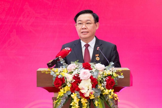 Chủ tịch Quốc hội Vương Đình Huệ phát biểu tại buổi lễ: Ảnh: VGP/ĐH Chủ tịch Quốc hội Vương Đình Huệ phát biểu tại buổi lễ: Ảnh: VGP/ĐH