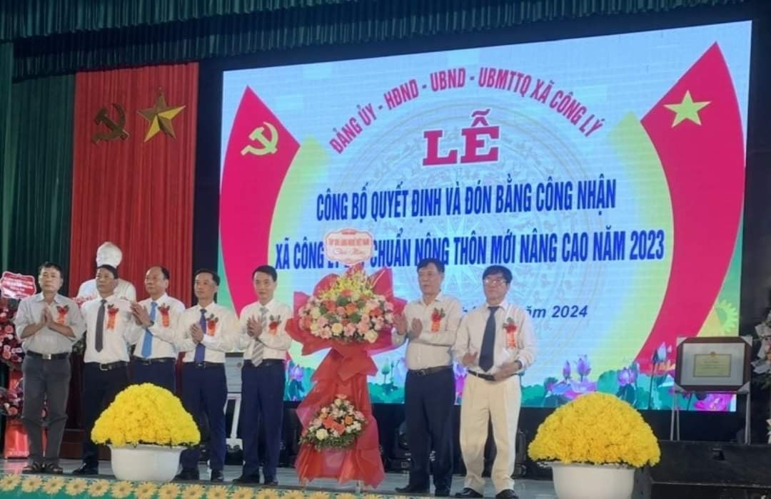 Huyện Lý Nhân (Hà Nam): Xã Công Lý tổ chức Lễ đón nhận Bằng công nhận xã Nông thôn mới nâng cao năm 2023