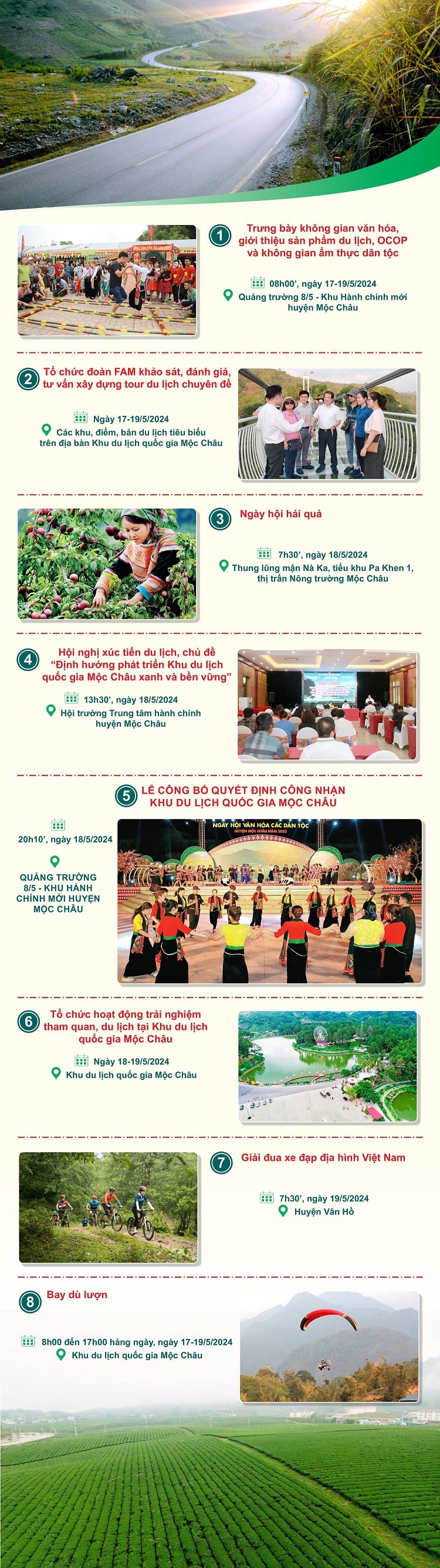 Các hoạt động quảng bá và công bố Khu du lịch quốc gia Mộc Châu Các hoạt động quảng bá và công bố Khu du lịch quốc gia Mộc Châu