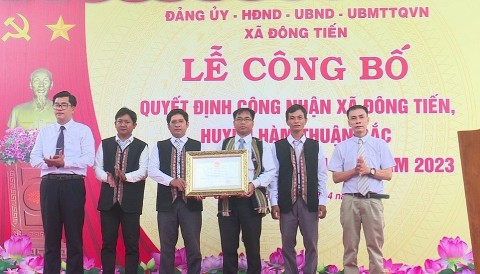 Bình Thuận: Công nhận xã Đông Tiến và Tân Lập đạt chuẩn Nông thôn mới