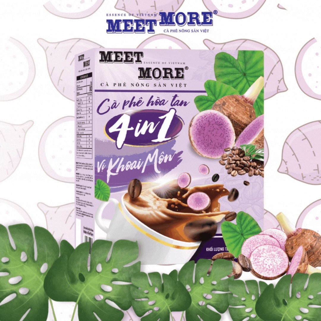 Cà phê hòa tan khoai môn- sự kết hợp hoàn hảo giữa vị bùi béo của khoai môn sánh quyện cùng hương cà phê nồng nàn, tinh tế. Cà phê hòa tan khoai môn- sự kết hợp hoàn hảo giữa vị bùi béo của khoai môn sánh quyện cùng hương cà phê nồng nàn, tinh tế.