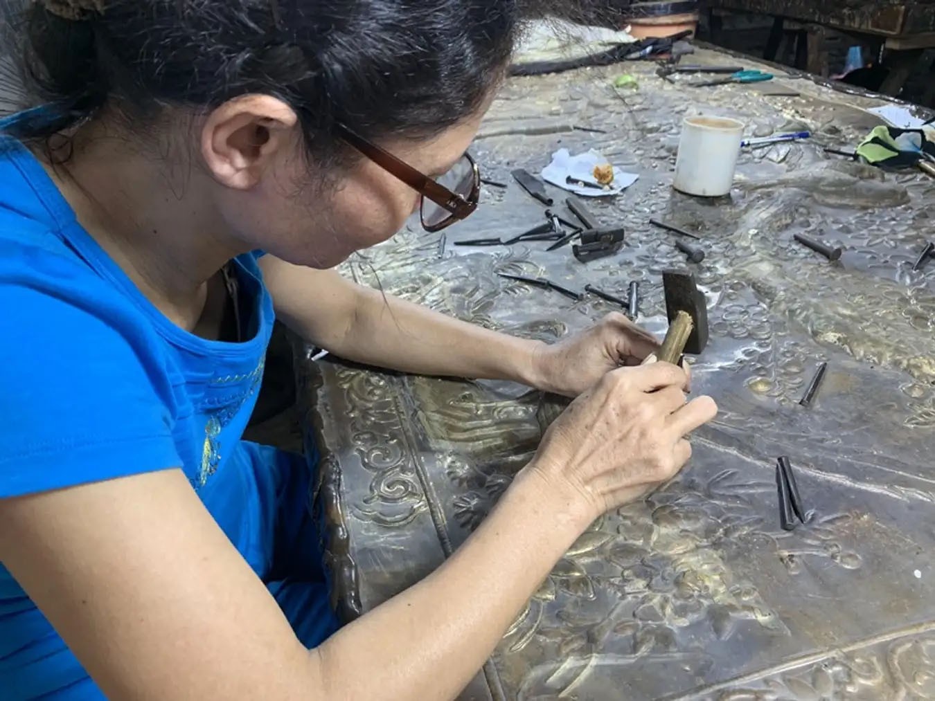 Làng nghề chạm bạc Đồng Xâm có gần 600 năm Làng nghề chạm bạc Đồng Xâm có gần 600 năm