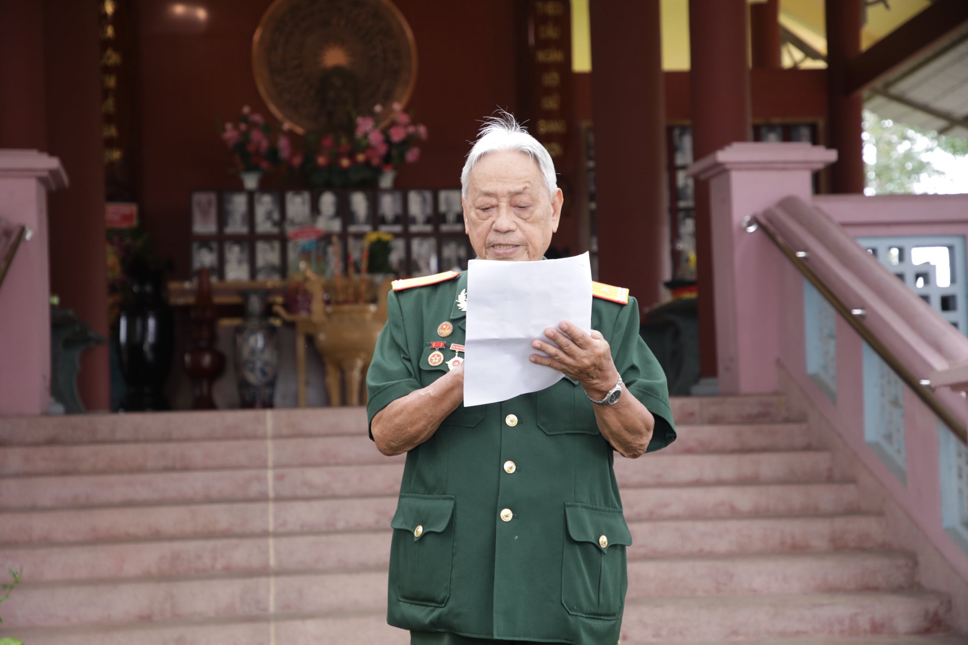 Trung tá Phạm Minh Hiền phát biểu tại buổi lễ