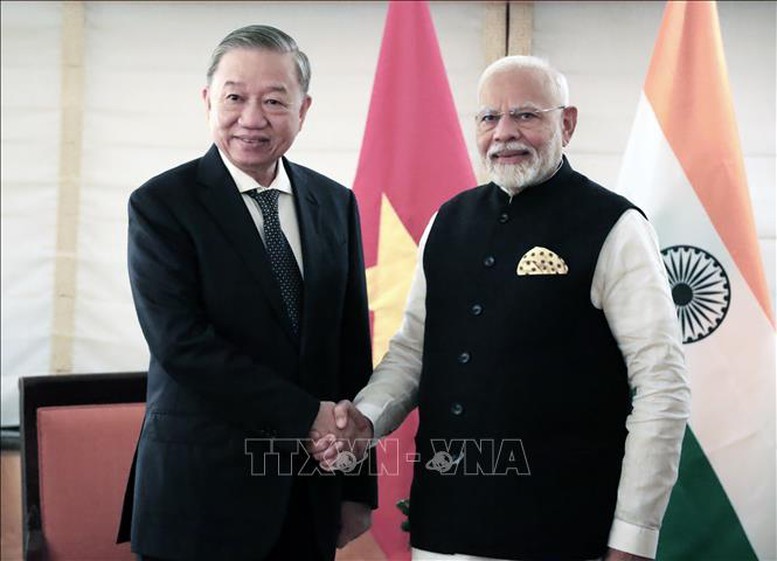 Tổng Bí thư, Chủ tịch nước Tô Lâm gặp Thủ tướng Ấn Độ Narendra Modi - Ảnh: TTXVN Tổng Bí thư, Chủ tịch nước Tô Lâm gặp Thủ tướng Ấn Độ Narendra Modi - Ảnh: TTXVN