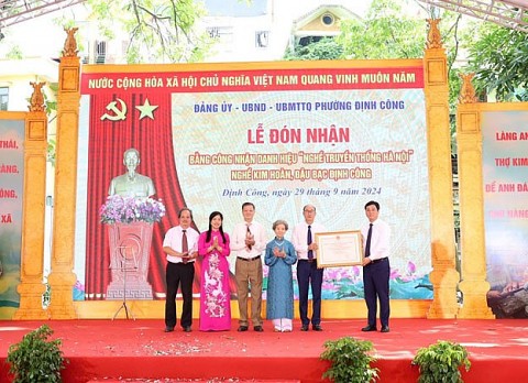 Công nhận nghề truyền thống Hà Nội đối với nghề kim hoàn, đậu bạc Định Công