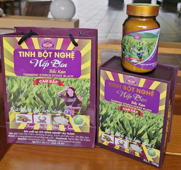 Sản phẩm Tinh bột nghệ nếp đen của HTX Nông nghiệp Tân Thành  được cấp chứng nhận sản phẩm Ocop 4 sao Sản phẩm Tinh bột nghệ nếp đen của HTX Nông nghiệp Tân Thành  được cấp chứng nhận sản phẩm Ocop 4 sao