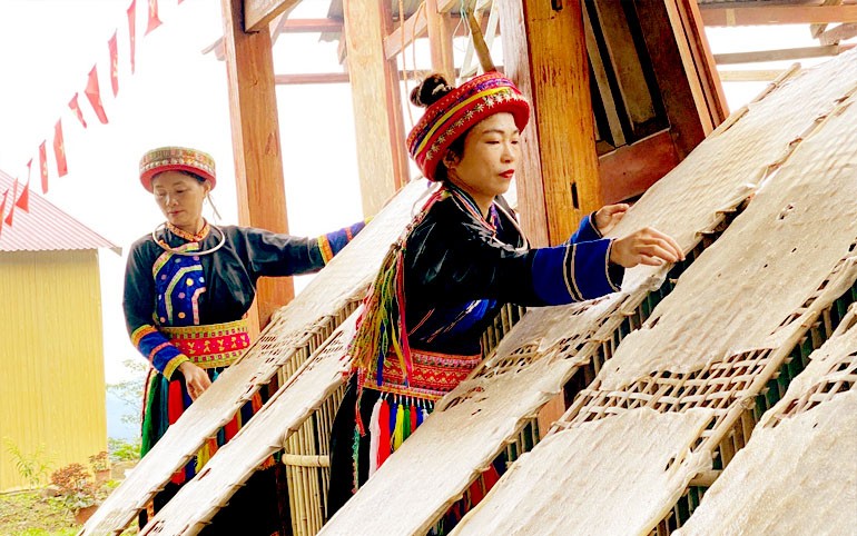 Người dân thôn Phiêng Phàng, xã Yến Dương huyện Ba Bể  sản xuất miến dong, nâng cao thu nhập. 