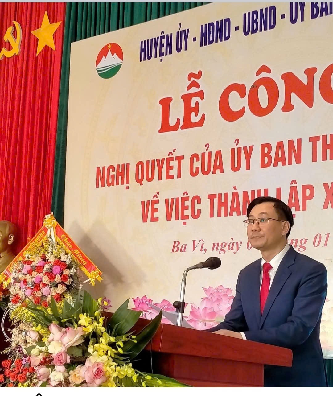 Huyện Ba Vì (Hà Nội) : Tổ chức Lễ công bố nghị quyết của UBTV Quốc Hội về việc thành lập xã Phú Hồng