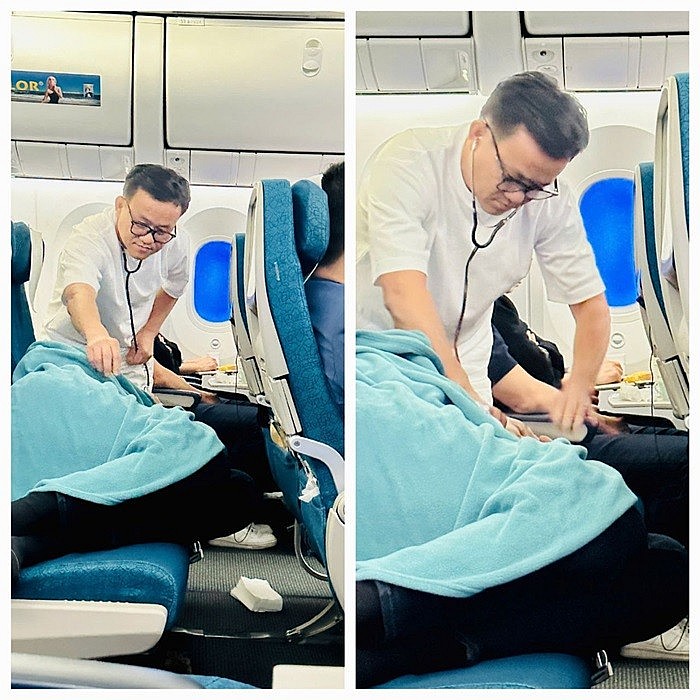 Bác sĩ Chín theo dõi sức khỏe nam hành khách suốt chuyến bay Bác sĩ Chín theo dõi sức khỏe nam hành khách suốt chuyến bay