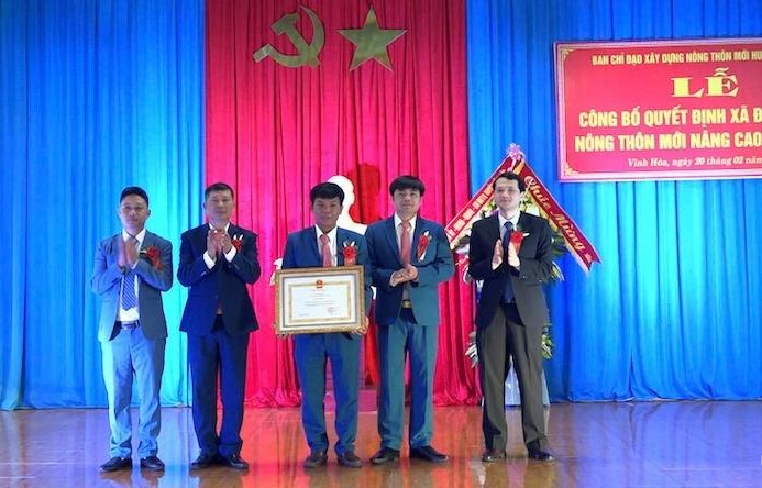 Bí thư Huyện ủy Vĩnh Lộc Trần Văn Tuấn trao Quyết định của Chủ tịch UBND tỉnh công nhận xã Vĩnh Hoà đạt chuẩn NTM nâng cao. Bí thư Huyện ủy Vĩnh Lộc Trần Văn Tuấn trao Quyết định của Chủ tịch UBND tỉnh công nhận xã Vĩnh Hoà đạt chuẩn NTM nâng cao.