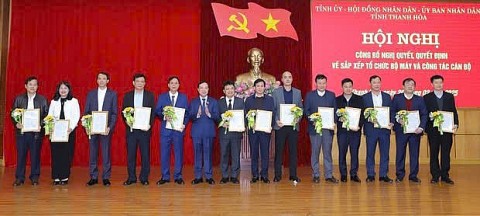 Thanh Hóa: Công bố nghị quyết, quyết định sắp xếp tổ chức bộ máy và công tác cán bộ