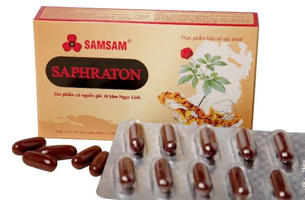 Thực phẩm bảo vệ sức khỏe SAPHRATON của Công ty TNHH Sâm Sâm (xã Trà Linh, Nam Trà My). Thực phẩm bảo vệ sức khỏe SAPHRATON của Công ty TNHH Sâm Sâm (xã Trà Linh, Nam Trà My).