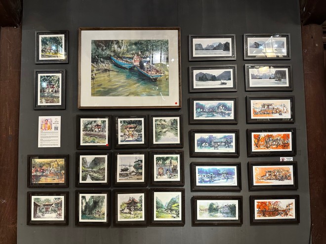 Các tác phẩm về phong cảnh Việt Nam của hoạ sỹ Minh Đàm. (Ảnh: Minh Ngọc/Vietnam+)