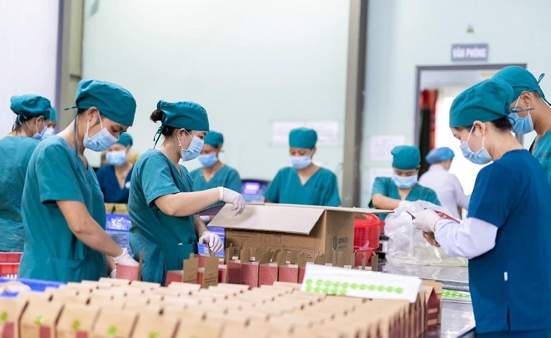 Sản phẩm mỳ rau củ Anpaso của Công ty CP An An Agri, huyện Diễn Châu được nâng hạng lên 4 sao. Ảnh: T.P