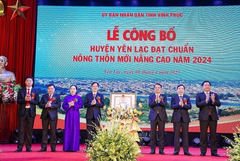 Vĩnh Phúc: Huyện Yên Lạc đạt chuẩn nông thôn mới nâng cao