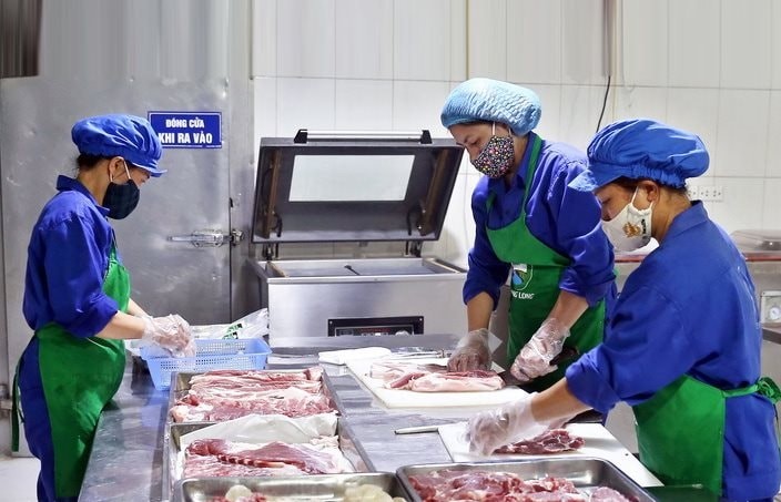 Sản phẩm thịt lợn của Hợp tác xã Hoàng Long, xã Tân Ước (huyện Thanh Oai) đạt tiêu chuẩn OCOP 4 sao.