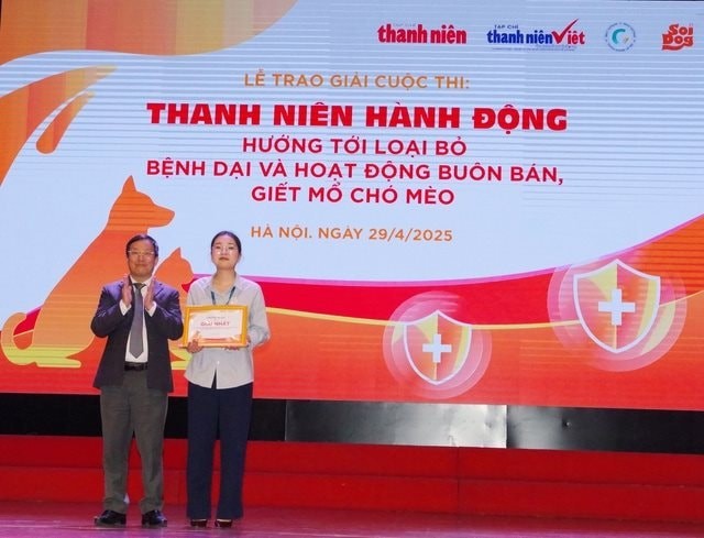 Trao giải cuộc thi "Thanh niên hành động - Hướng tới loại bỏ bệnh dại và hoạt động buôn bán, giết mổ chó mèo" Trao giải cuộc thi "Thanh niên hành động - Hướng tới loại bỏ bệnh dại và hoạt động buôn bán, giết mổ chó mèo"