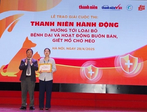 trao giai cuoc thi thanh nien hanh dong huong toi loai bo benh dai va hoat dong buon ban giet mo cho meo