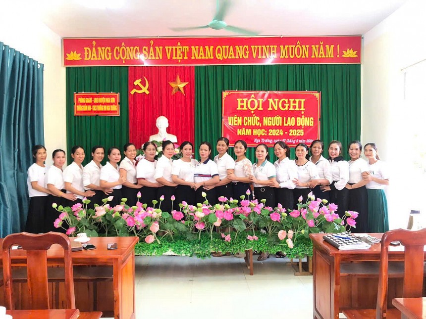 Tập thể cán bộ quản lý, giáo viên, công nhân viên nhà trường Tập thể cán bộ quản lý, giáo viên, công nhân viên nhà trường