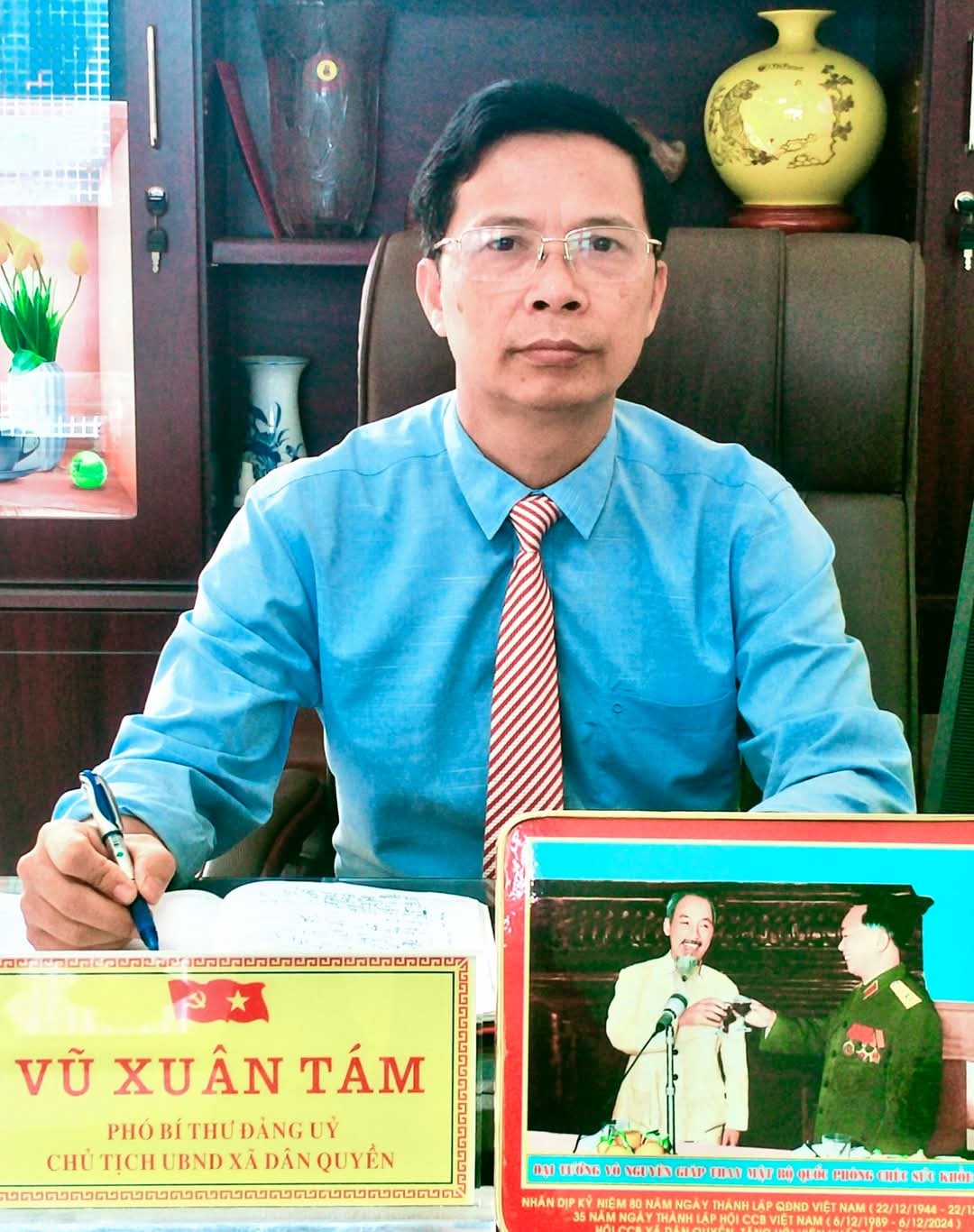 Ông Vũ Xuân Tám, P.Bí thư Đảng ủy, Chủ tịch UBND xã Dân Quyền.