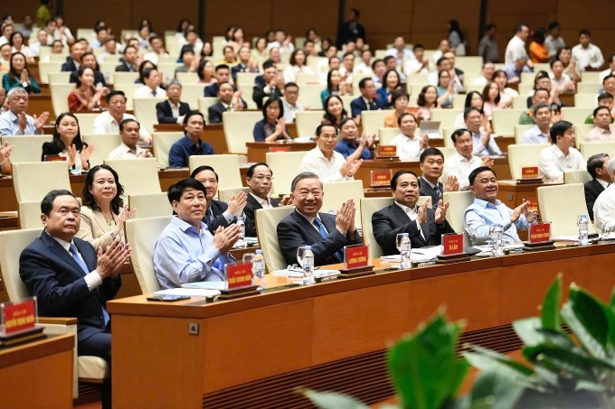 Lãnh đạo Đảng, Nhà nước dự hội nghị tại điểm cầu Nhà Quốc hội.