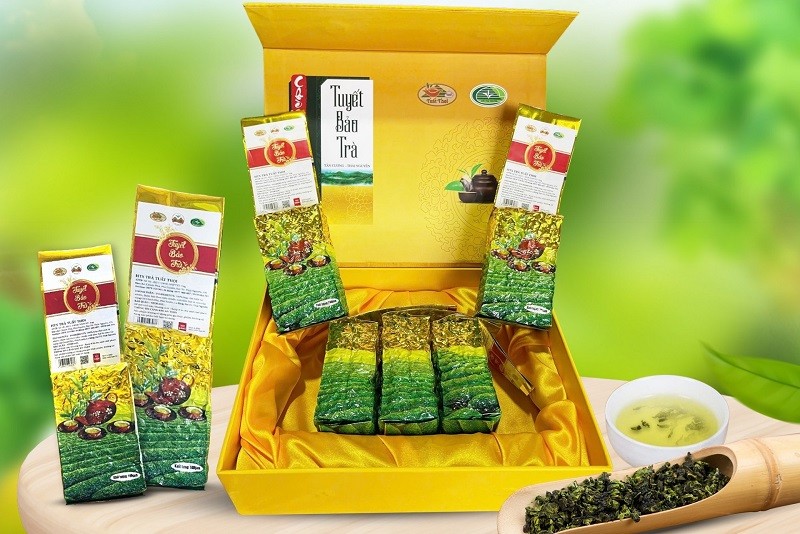 Sản phẩm Tuyết Bảo Trà của HTX chè Tuất Thoi được chứng nhận OCOP. Sản phẩm Tuyết Bảo Trà của HTX chè Tuất Thoi được chứng nhận OCOP.