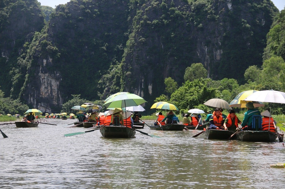 Đoàn công tác tham quan cánh đồng Tam cốc, Ninh Bình.