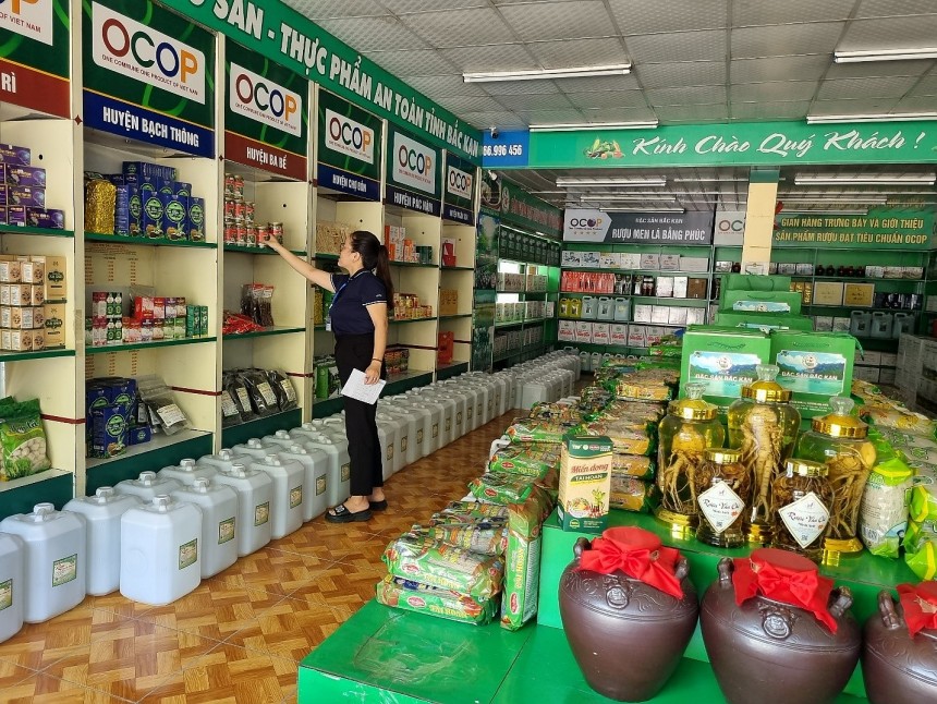 Một quấy bán sản phẩm OCOP tiêu chuẩn.