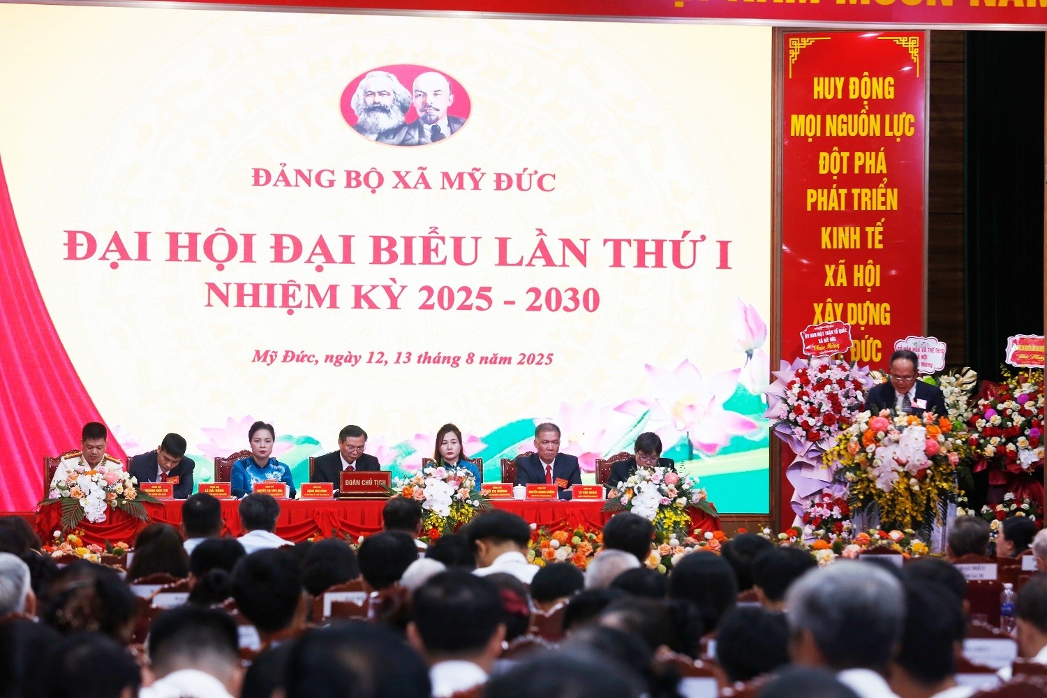 Đại hội đại biểu Đảng bộ xã Mỹ Đức lần thứ I (nhiệm kỳ 2025 - 2030): Phát huy truyền thống, văn minh phát triển Đại hội đại biểu Đảng bộ xã Mỹ Đức lần thứ I (nhiệm kỳ 2025 - 2030): Phát huy truyền thống, văn minh phát triển