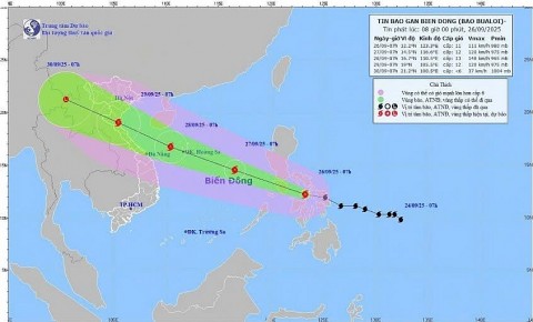 Bão BUALOI vào Biển Đông, nguy cơ gió giật cấp 16