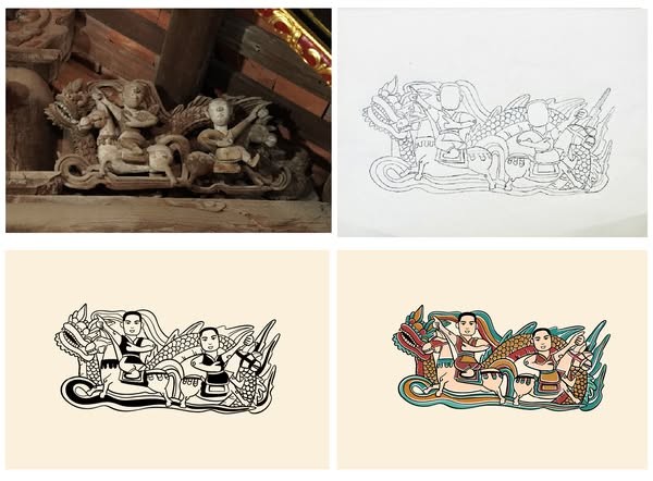 Khi hoa văn đình làng trở thành nguồn cảm hứng cho quà Tết Nguyên đán