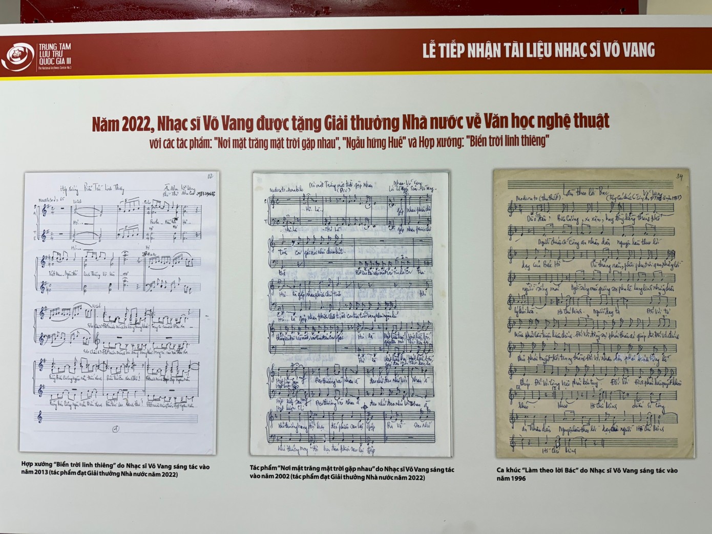 Trung tâm Lưu trữ Quốc gia III: Tiếp nhận tài liệu quý của hai nhạc sĩ An Thuyên và Võ Vang Trung tâm Lưu trữ Quốc gia III: Tiếp nhận tài liệu quý của hai nhạc sĩ An Thuyên và Võ Vang