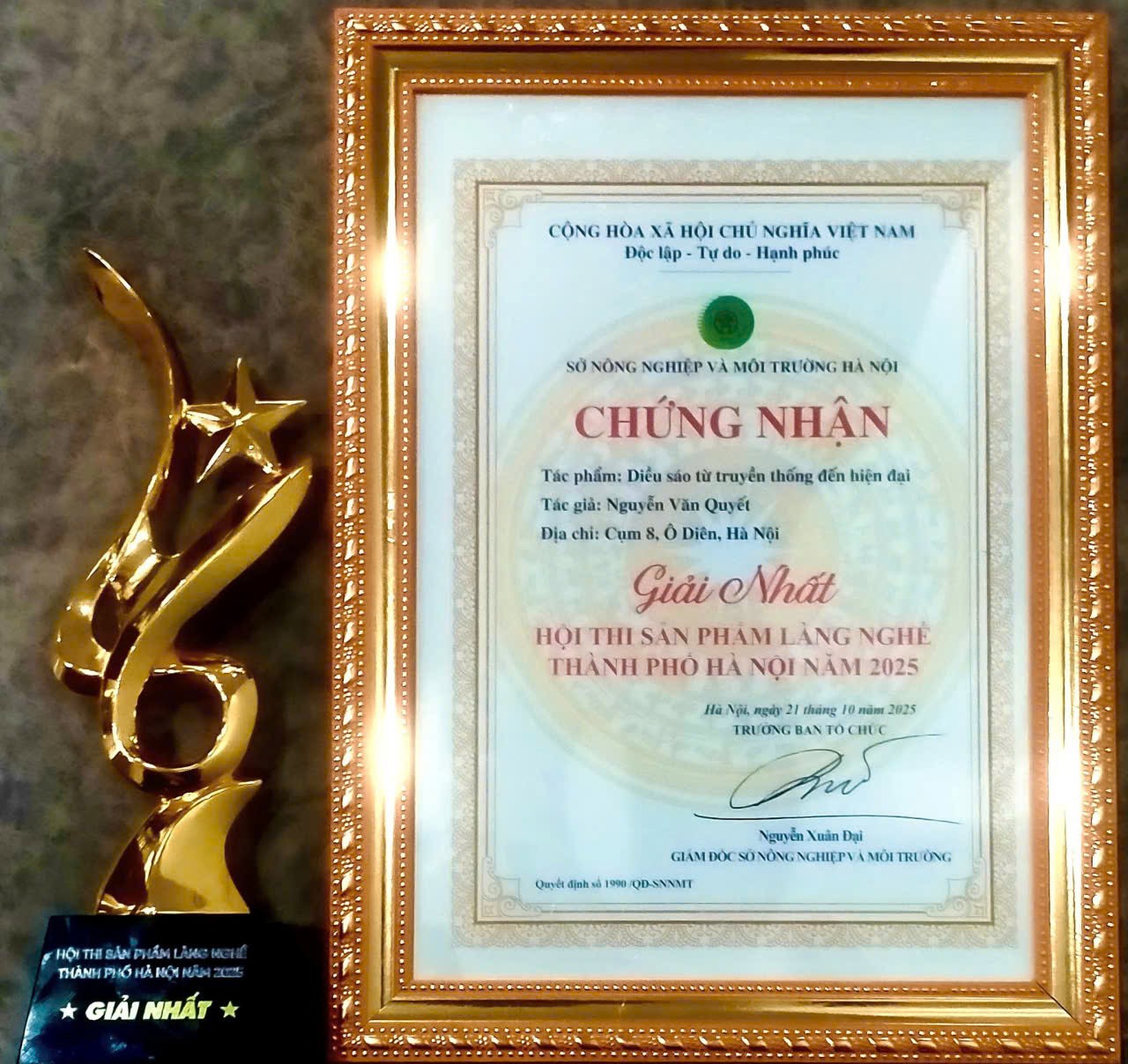 Xã Ô Diên (Hà Nội): Nghệ nhân Nguyễn Văn Quyết tự hào về làng nghề Diều sáo của Quê hương Xã Ô Diên (Hà Nội): Nghệ nhân Nguyễn Văn Quyết tự hào về làng nghề Diều sáo của Quê hương