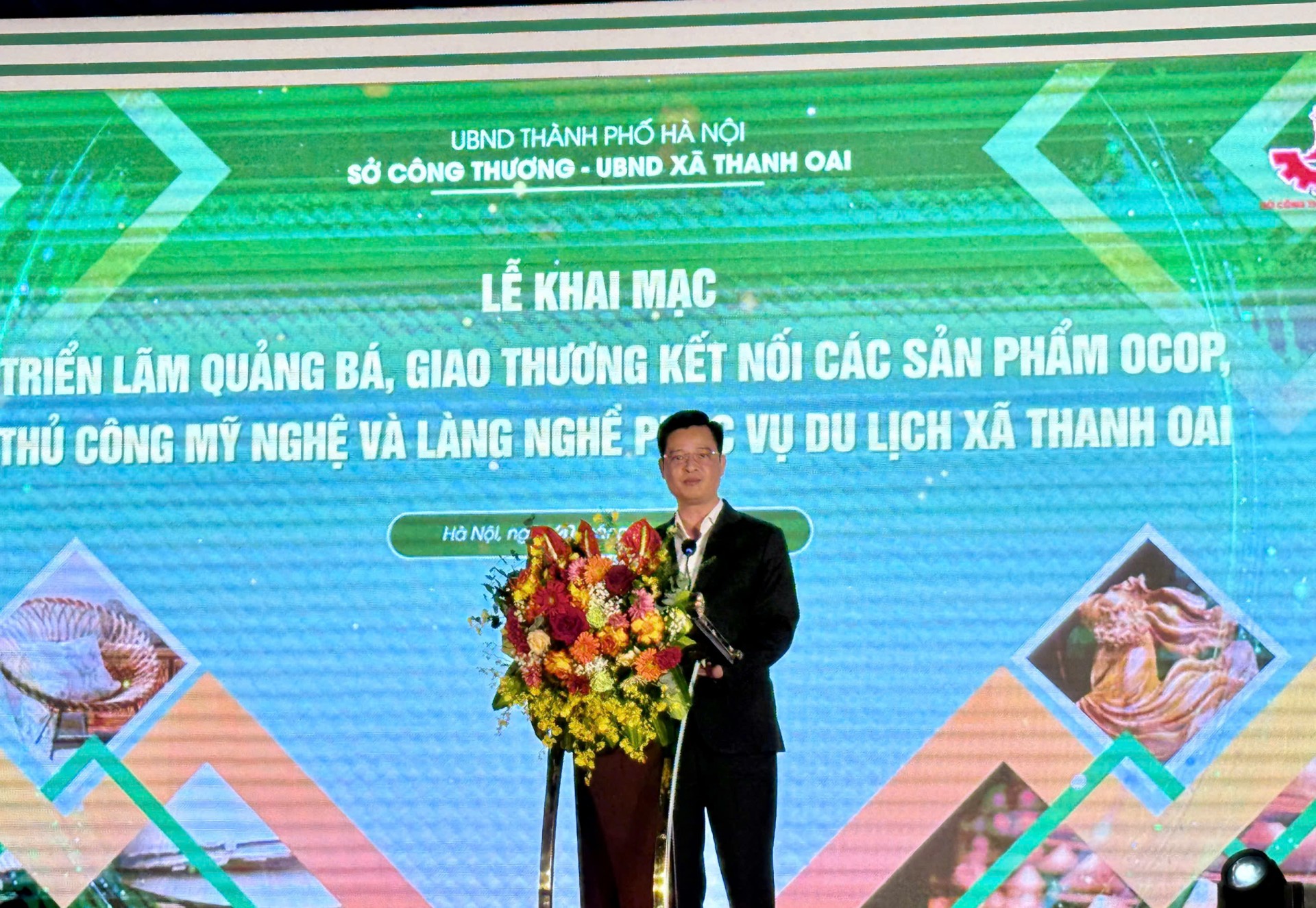Phó Giám đốc Sở Công Thương Hà Nội Nguyễn Thế Hiệp phát biểu khai mạc Phó Giám đốc Sở Công Thương Hà Nội Nguyễn Thế Hiệp phát biểu khai mạc