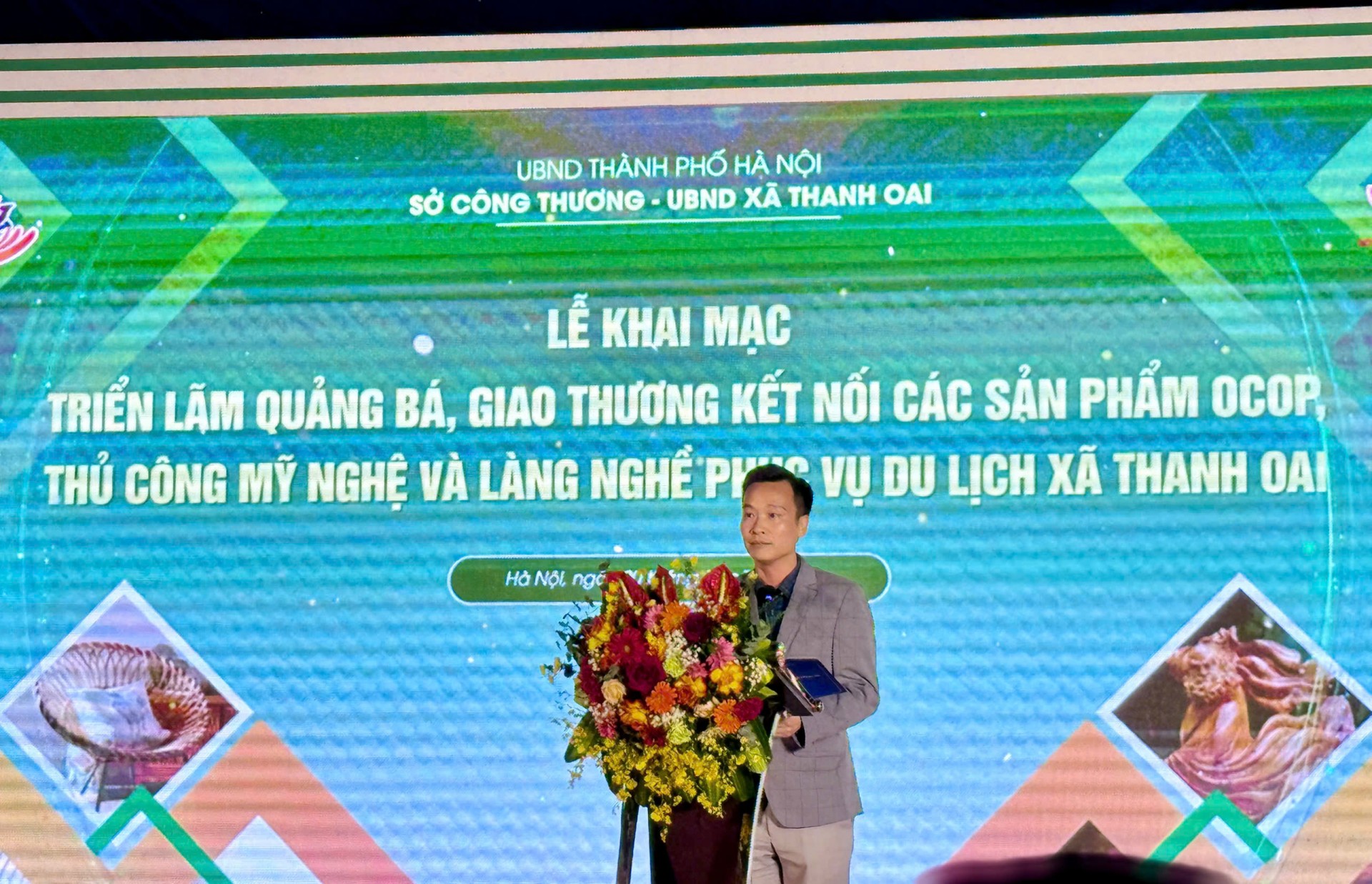 Phó Giám đốc Sở Công Thương Hà Nội Nguyễn Thế Hiệp phát biểu khai mạc Phó Giám đốc Sở Công Thương Hà Nội Nguyễn Thế Hiệp phát biểu khai mạc