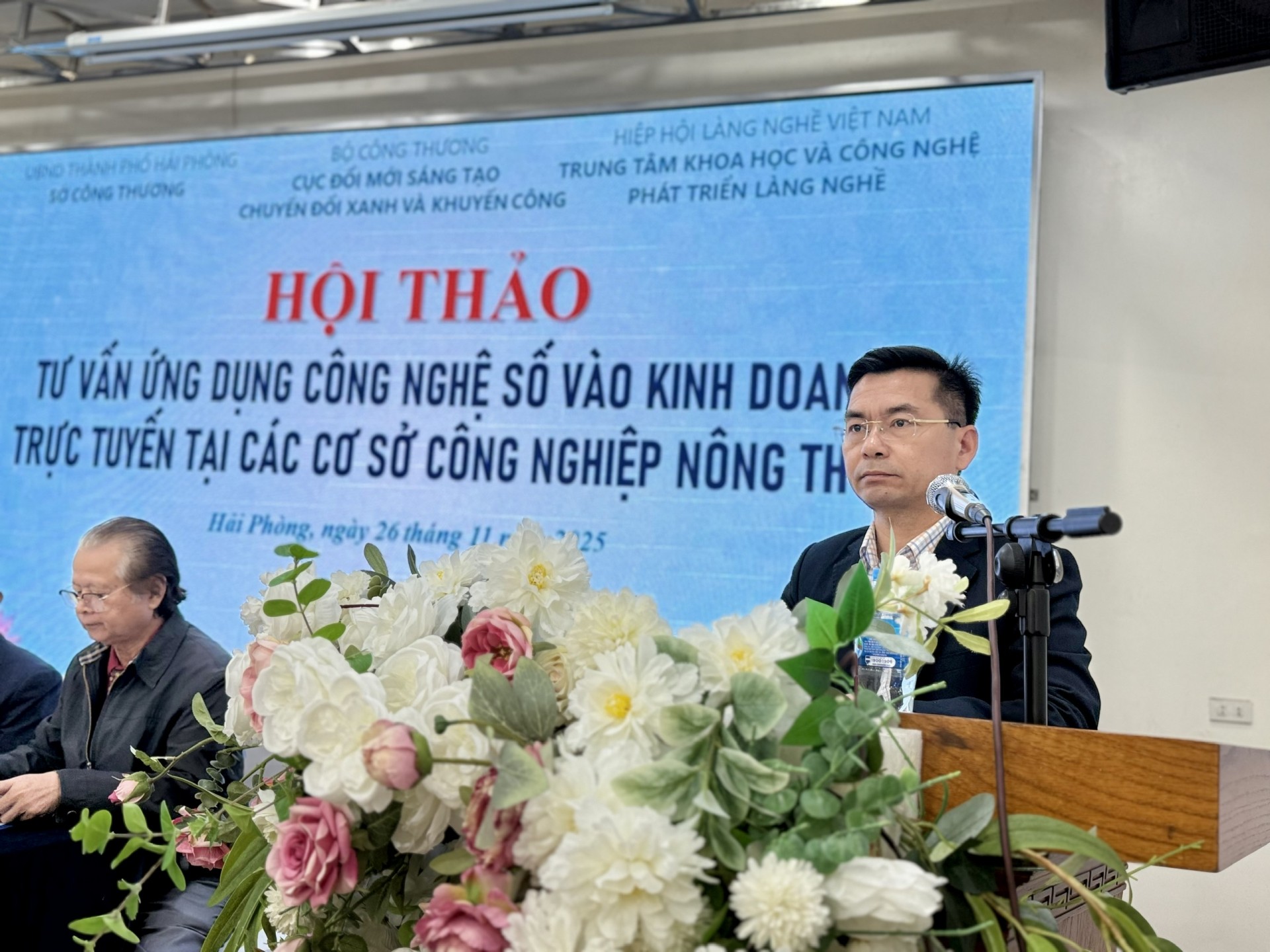 Ông Nguyễn Quốc Huy, Trưởng phòng Quản lý Công Nghiệp - Sở Công Thương TP. Hải Phòng phát biểu khai mạc.