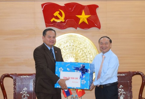 bi thu tinh uy gia lai thai dai ngoc tiep doan dai bieu tinh champasak lao sang tham chuc tet