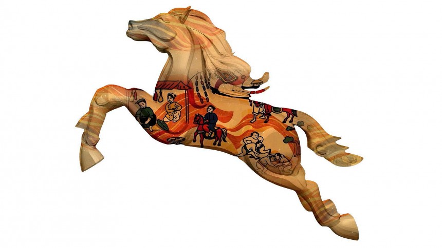 Điểm nhấn đột phá nhất ở đường hoa Nguyễn Huệ năm 2026 là sự xuất hiện lần đầu tiên của công nghệ trình chiếu Mapping trên bề mặt linh vật không bằng phẳng tại cổng chào